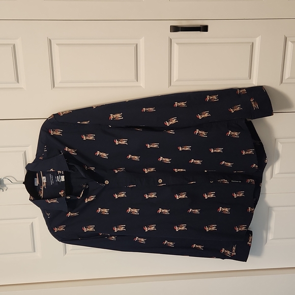 Mens medium denim & flower dress shirt - Picture 2 of 4